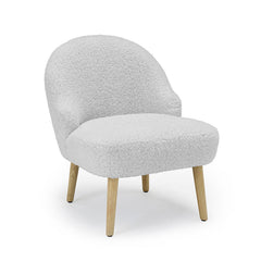 Ted Grey Wooden Legs Fur Accent Chair
